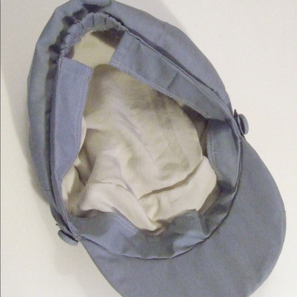 Simple solid color casual brimmed hat grey blue - Picture 4 of 4